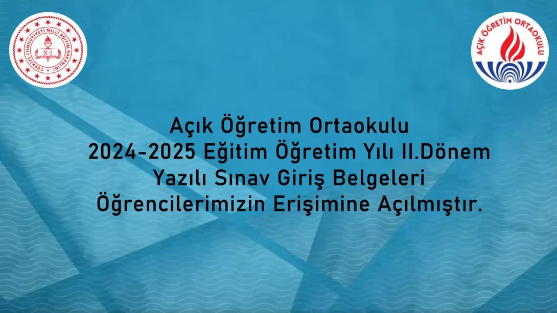 II.Dönem Yazılı Sınav Giriş Belgeleri 